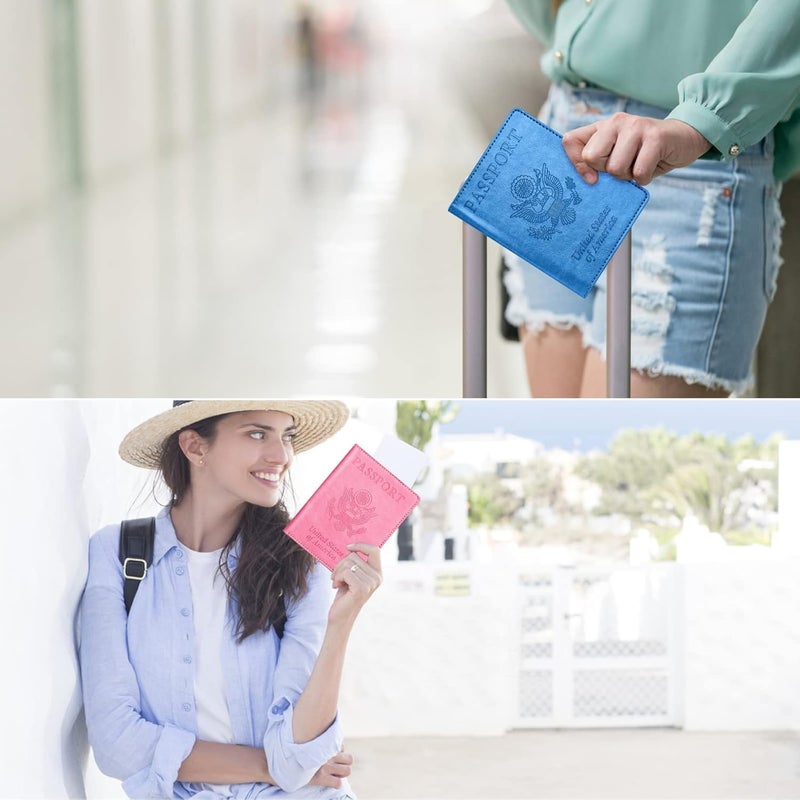 Eoehro Passport Holder for Travel Essentials-2Pack, Passport Wallet Cover Case for Travel Must Haves Accessories,Passport Book Holders for Women and Men - Image 5